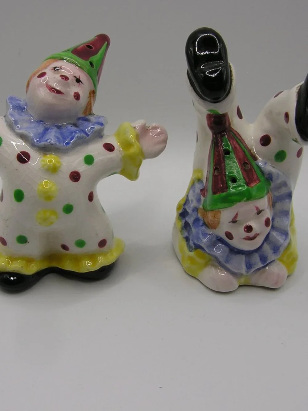 Vintage Made in Japan Tumbling Clown Salt and Pepper Set
